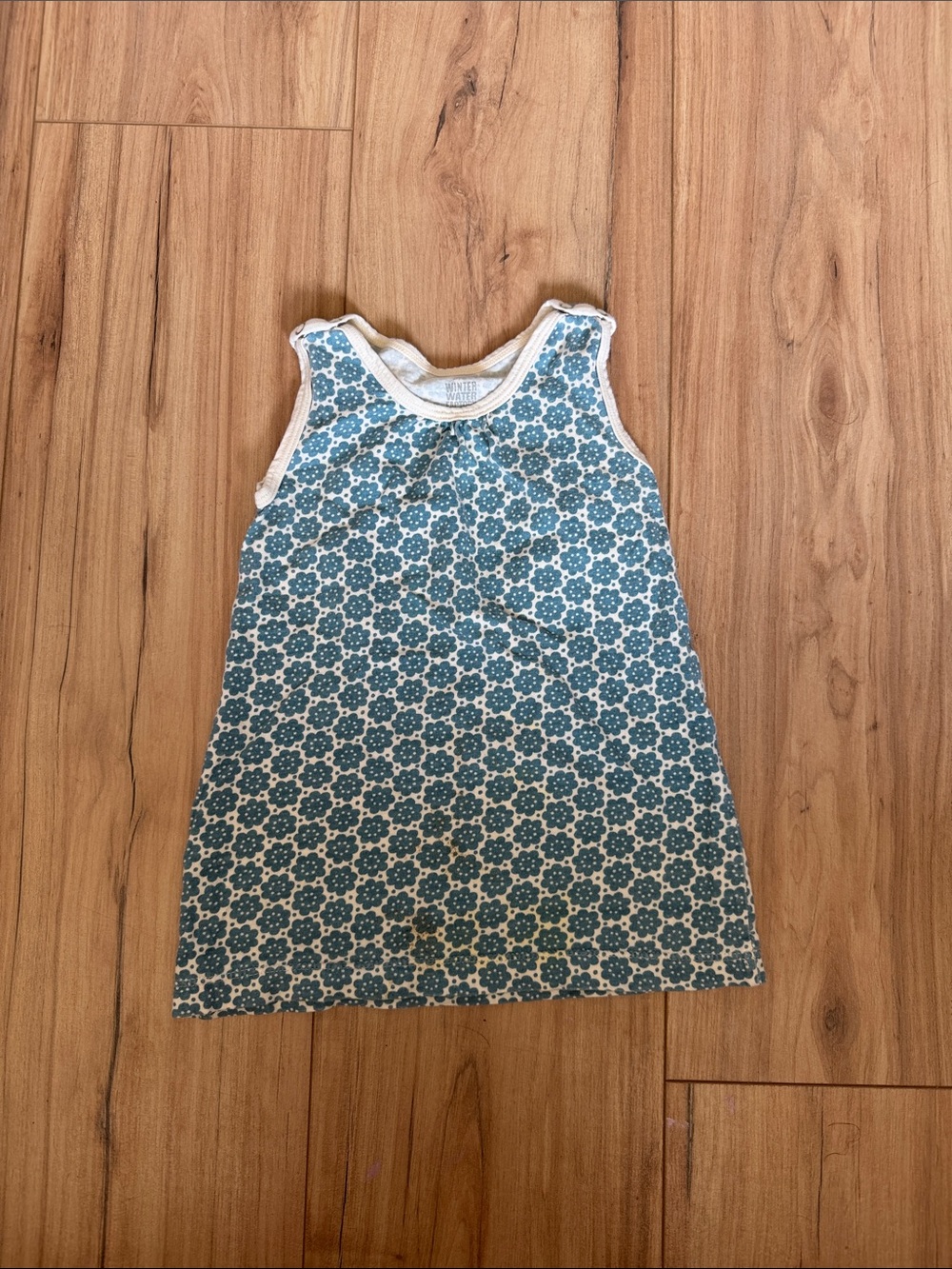 Blue Floral Tank Dress for Kids
